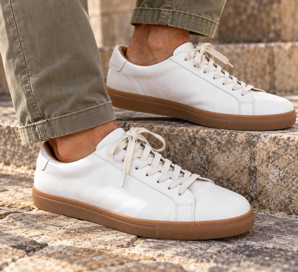 Thursday Everyday White Leather Sneakers Men’s 12 Portugal Gum Sole